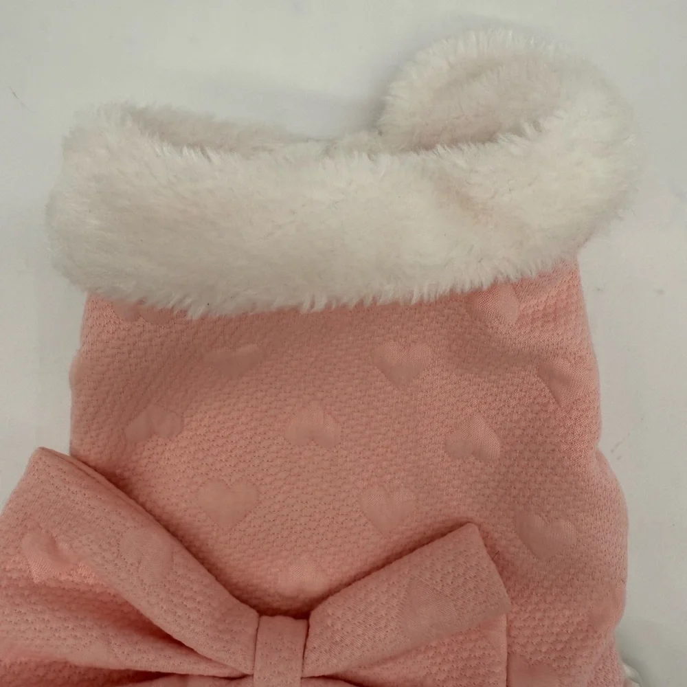Kessie Princess Queen Fashion Model Pink and White Dog Dress with Bow - Picture 4 of 8
